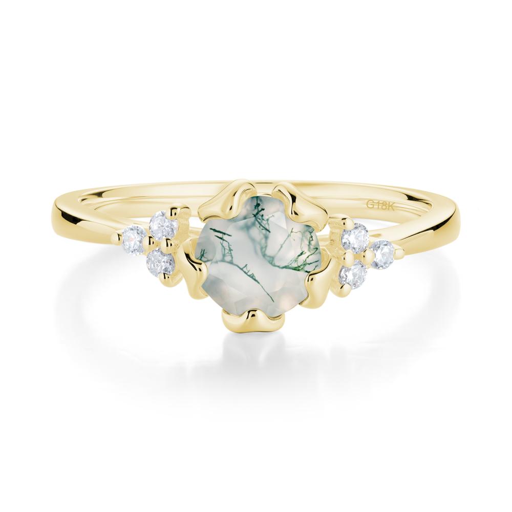 Floral Moss Agate Cluster Ring - LUO Jewelry #metal_18k yellow gold