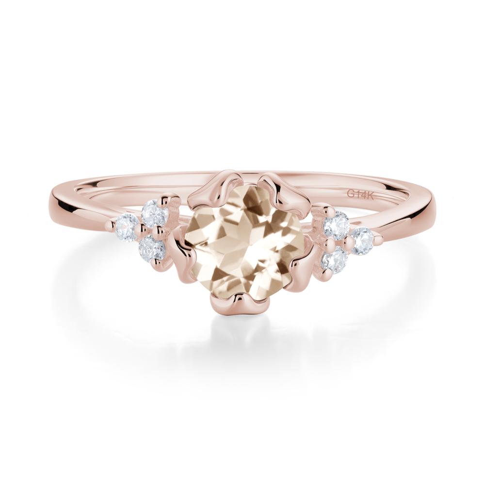 Blooming Morganite Flower Ring - LUO Jewelry #metal_14k rose gold