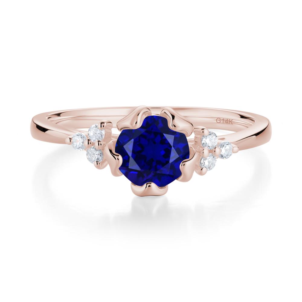 Blooming Sapphire Flower Ring - LUO Jewelry #metal_14k rose gold