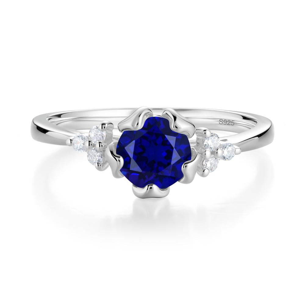 Blooming Sapphire Flower Ring - LUO Jewelry #metal_sterling silver