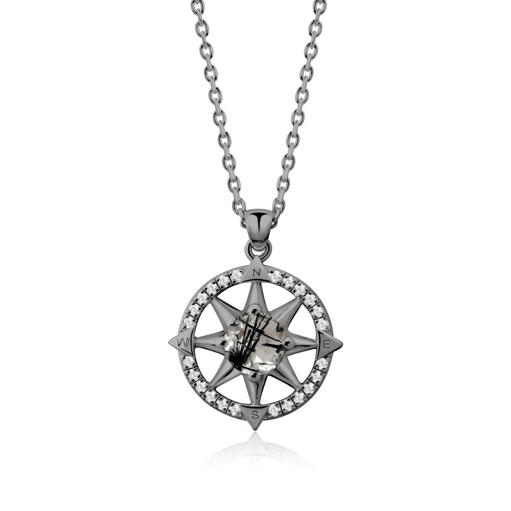 Compass Star Peridot Necklace - LUO Jewelry #gemstone_Black Rutilated Quartz