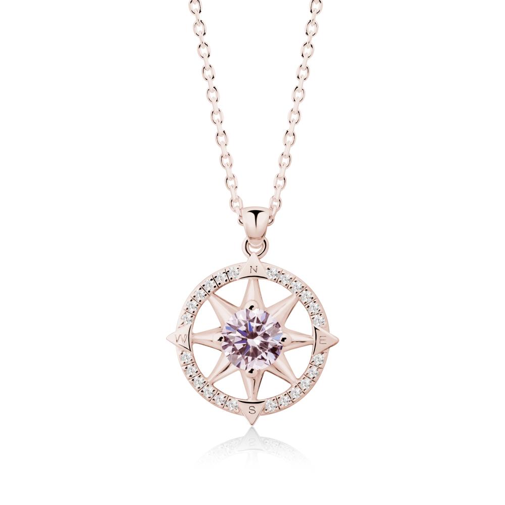 Compass Star Peridot Necklace - LUO Jewelry #gemstone_Pink Cubic Zirconia