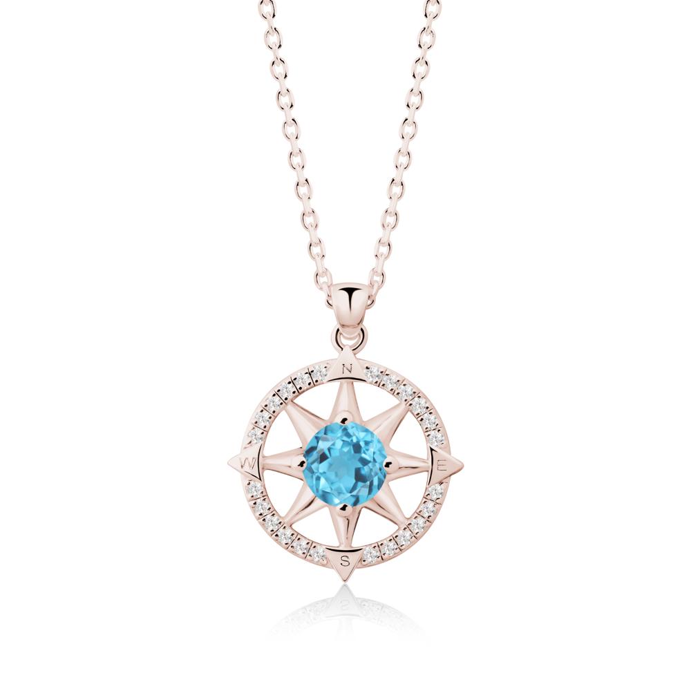 Compass Star Peridot Necklace - LUO Jewelry #gemstone_Swiss Blue Topaz