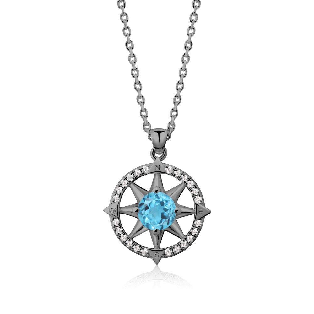 Compass Star Peridot Necklace - LUO Jewelry #gemstone_Swiss Blue Topaz