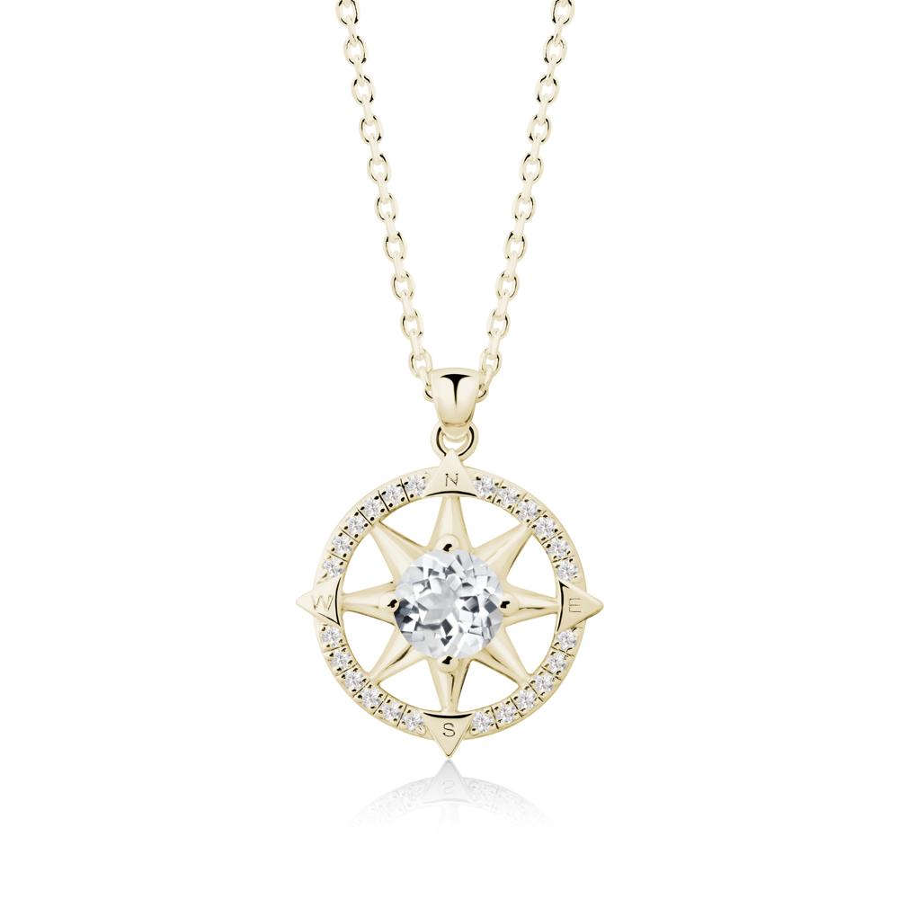 Compass Star Peridot Necklace - LUO Jewelry #gemstone_White Topaz