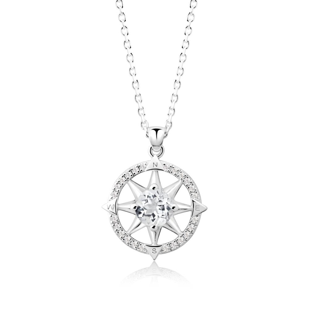 Compass Star Peridot Necklace - LUO Jewelry #gemstone_White Topaz