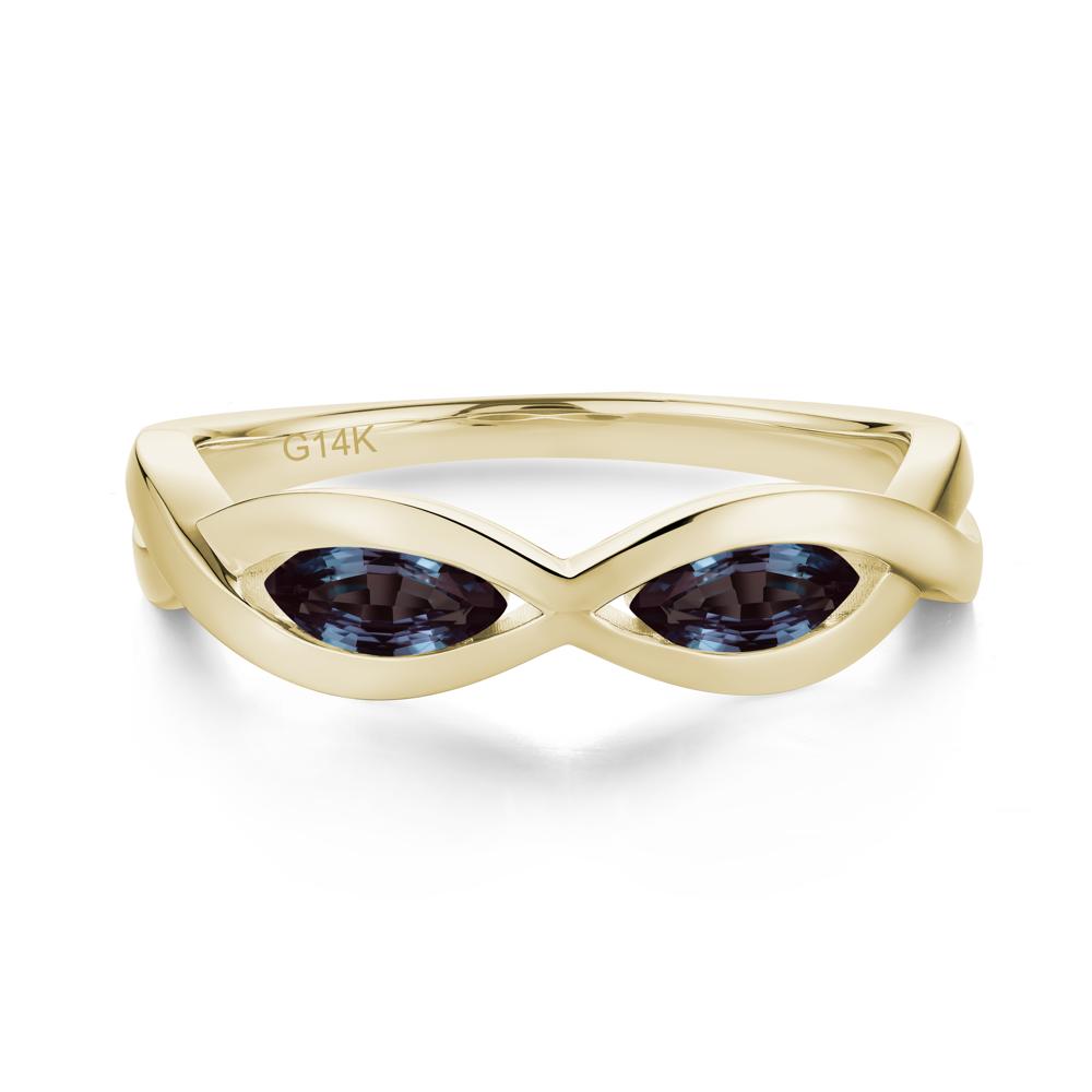 Marquise Cut Infinity Twist Amethyst Ring - LUO Jewelry #gemstone_Alexandrite