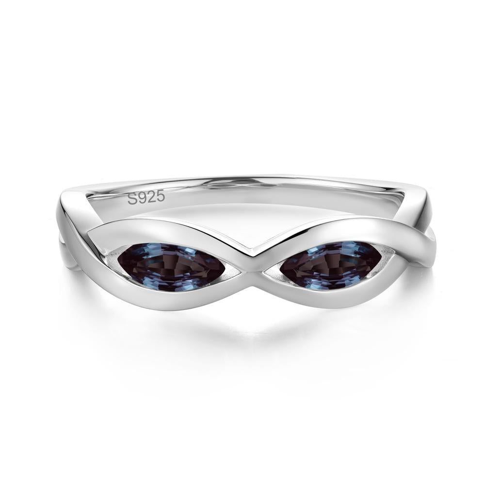 Marquise Cut Infinity Twist Amethyst Ring - LUO Jewelry #gemstone_Alexandrite