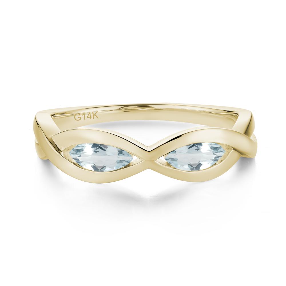 Marquise Cut Infinity Twist Amethyst Ring - LUO Jewelry #gemstone_Aquamarine