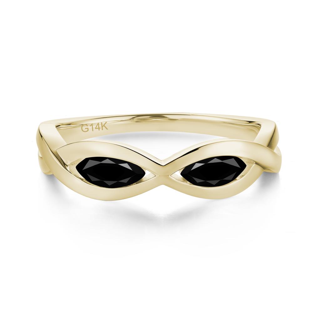 Marquise Cut Infinity Twist Amethyst Ring - LUO Jewelry #gemstone_Black Spinel