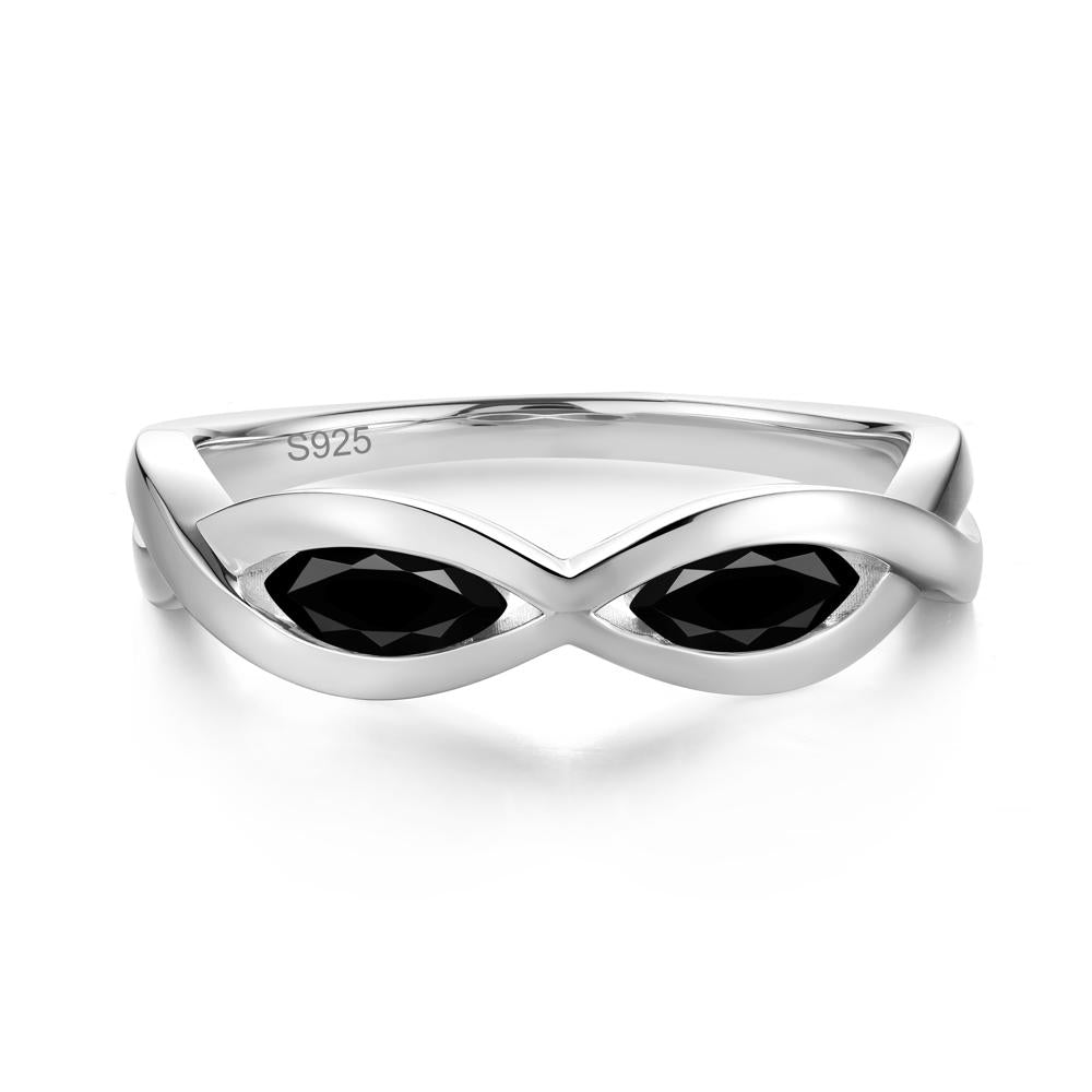 Marquise Cut Infinity Twist Amethyst Ring - LUO Jewelry #gemstone_Black Spinel