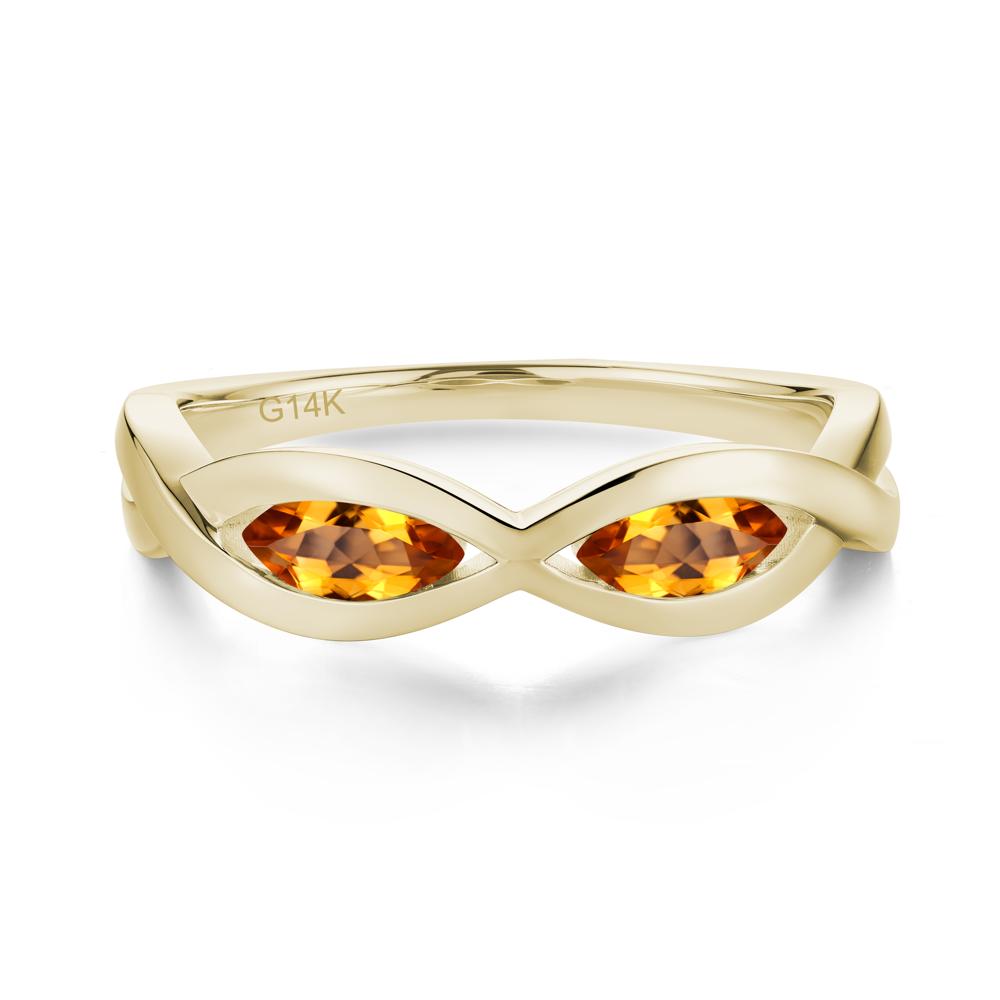 Marquise Cut Infinity Twist Amethyst Ring - LUO Jewelry #gemstone_Citrine