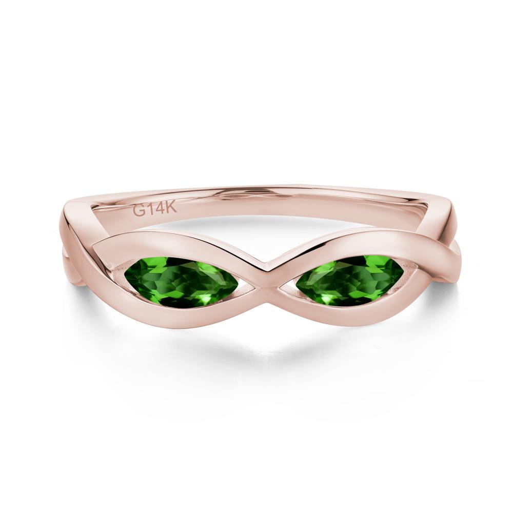 Marquise Cut Infinity Twist Amethyst Ring - LUO Jewelry #gemstone_Diopside