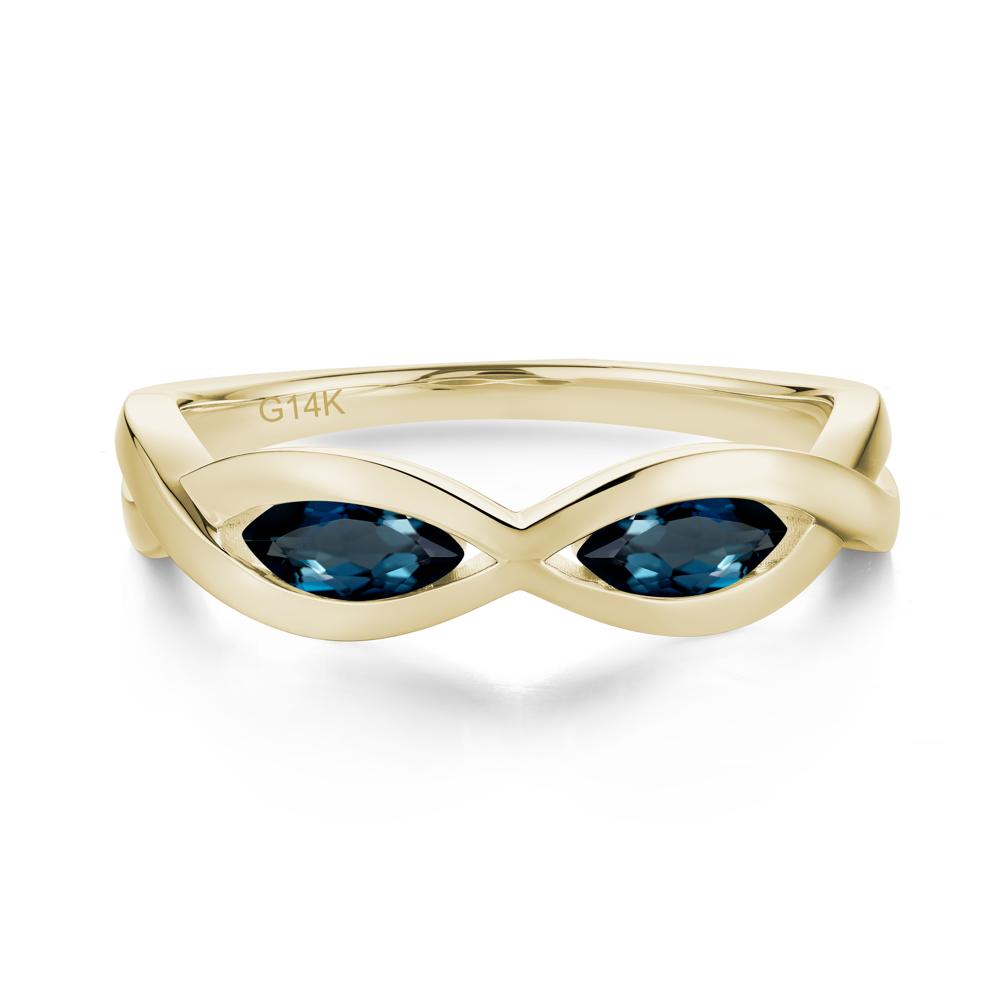 Marquise Cut Infinity Twist Amethyst Ring - LUO Jewelry #gemstone_London Blue Topaz