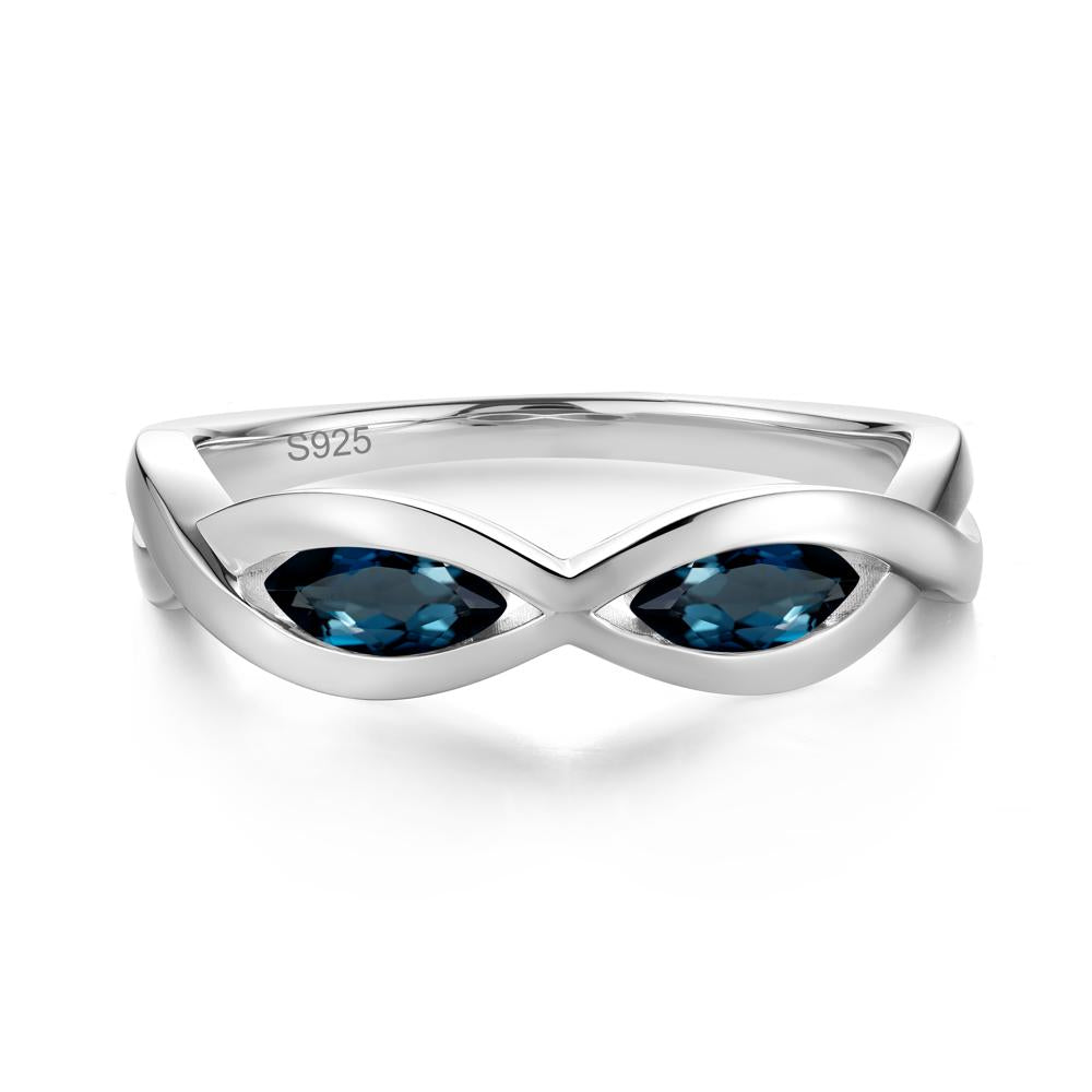 Marquise Cut Infinity Twist Amethyst Ring - LUO Jewelry #gemstone_London Blue Topaz