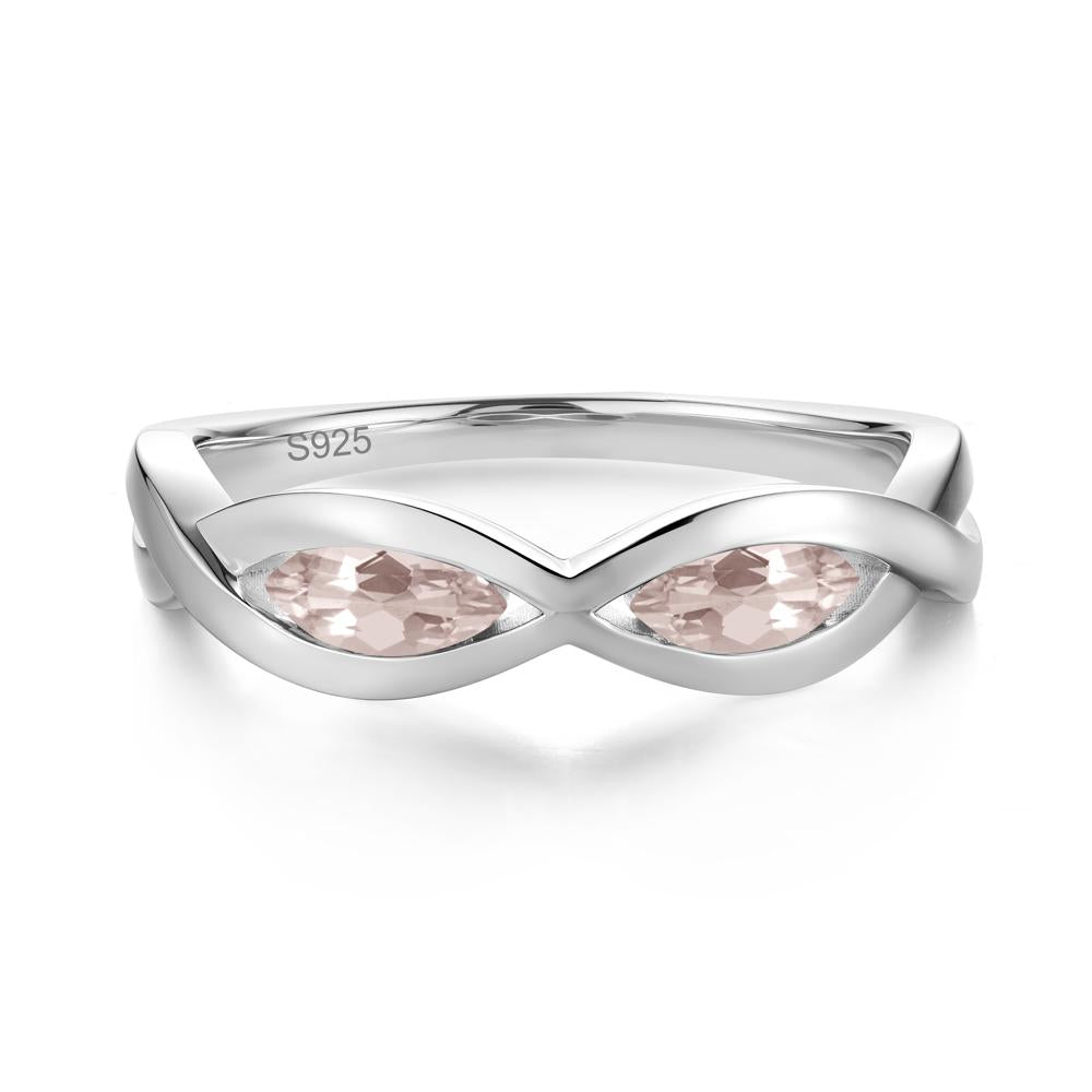 Marquise Cut Infinity Twist Amethyst Ring - LUO Jewelry #gemstone_Morganite