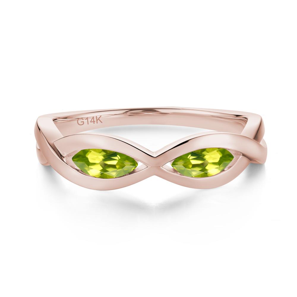 Marquise Cut Infinity Twist Amethyst Ring - LUO Jewelry #gemstone_Peridot