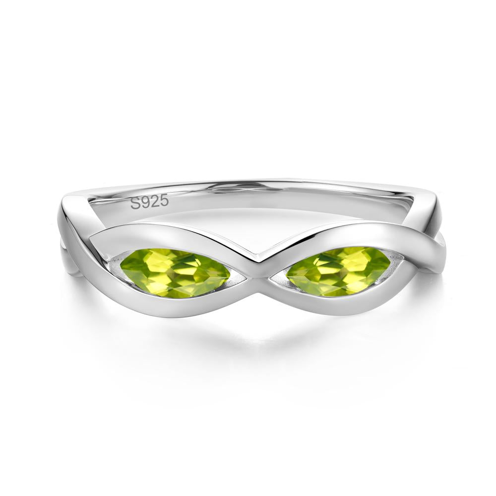 Marquise Cut Infinity Twist Amethyst Ring - LUO Jewelry #gemstone_Peridot