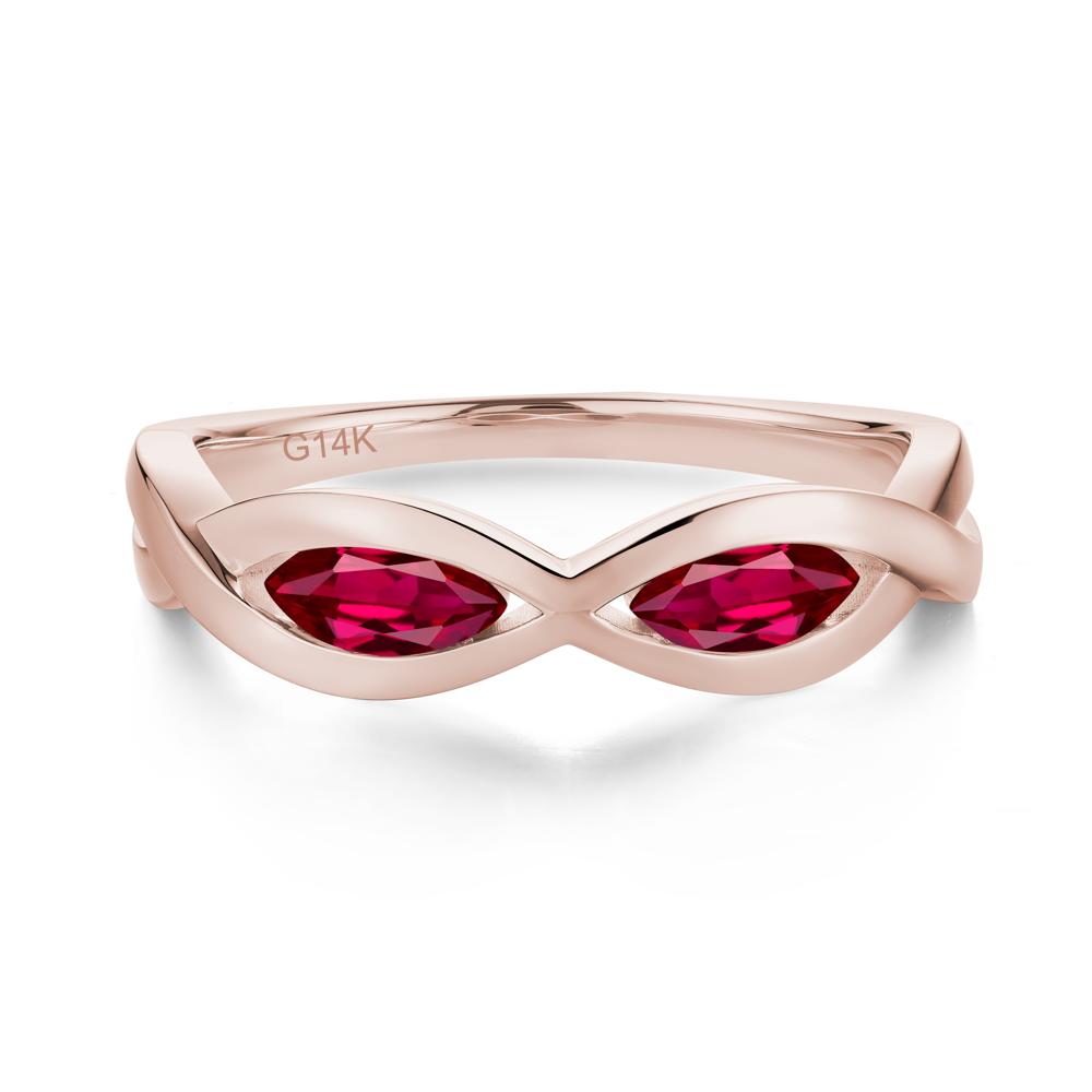 Marquise Cut Infinity Twist Amethyst Ring - LUO Jewelry #gemstone_Ruby