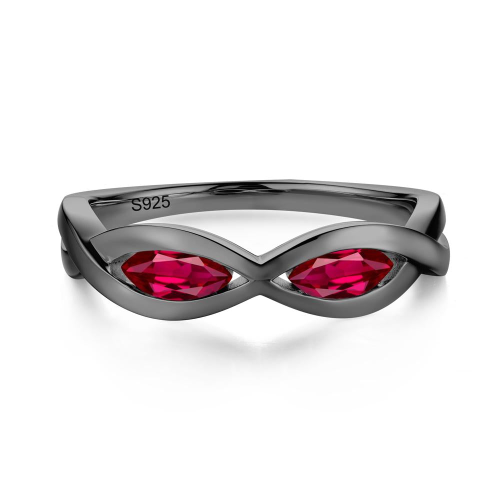 Marquise Cut Infinity Twist Amethyst Ring - LUO Jewelry #gemstone_Ruby