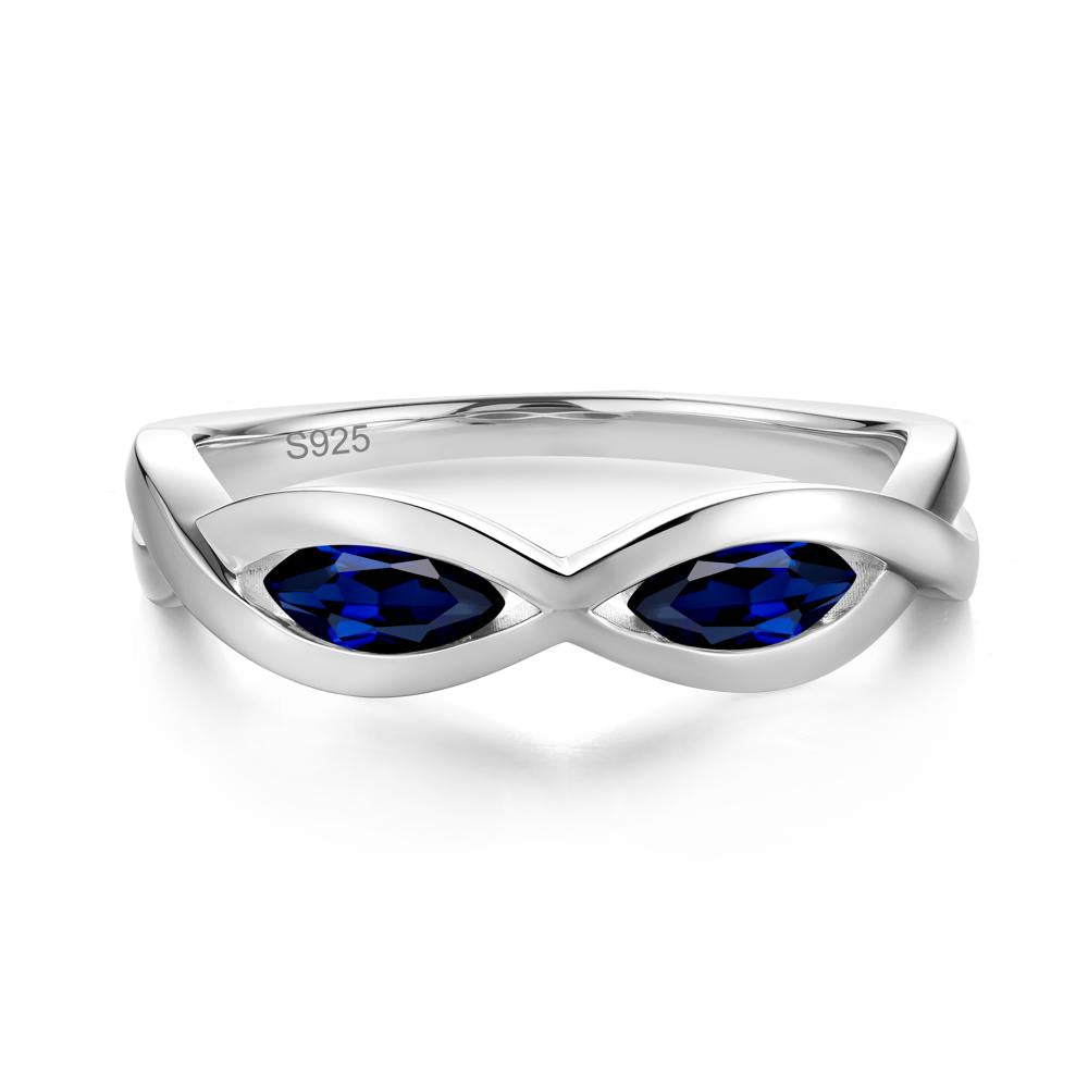 Marquise Cut Infinity Twist Amethyst Ring - LUO Jewelry #gemstone_Sapphire