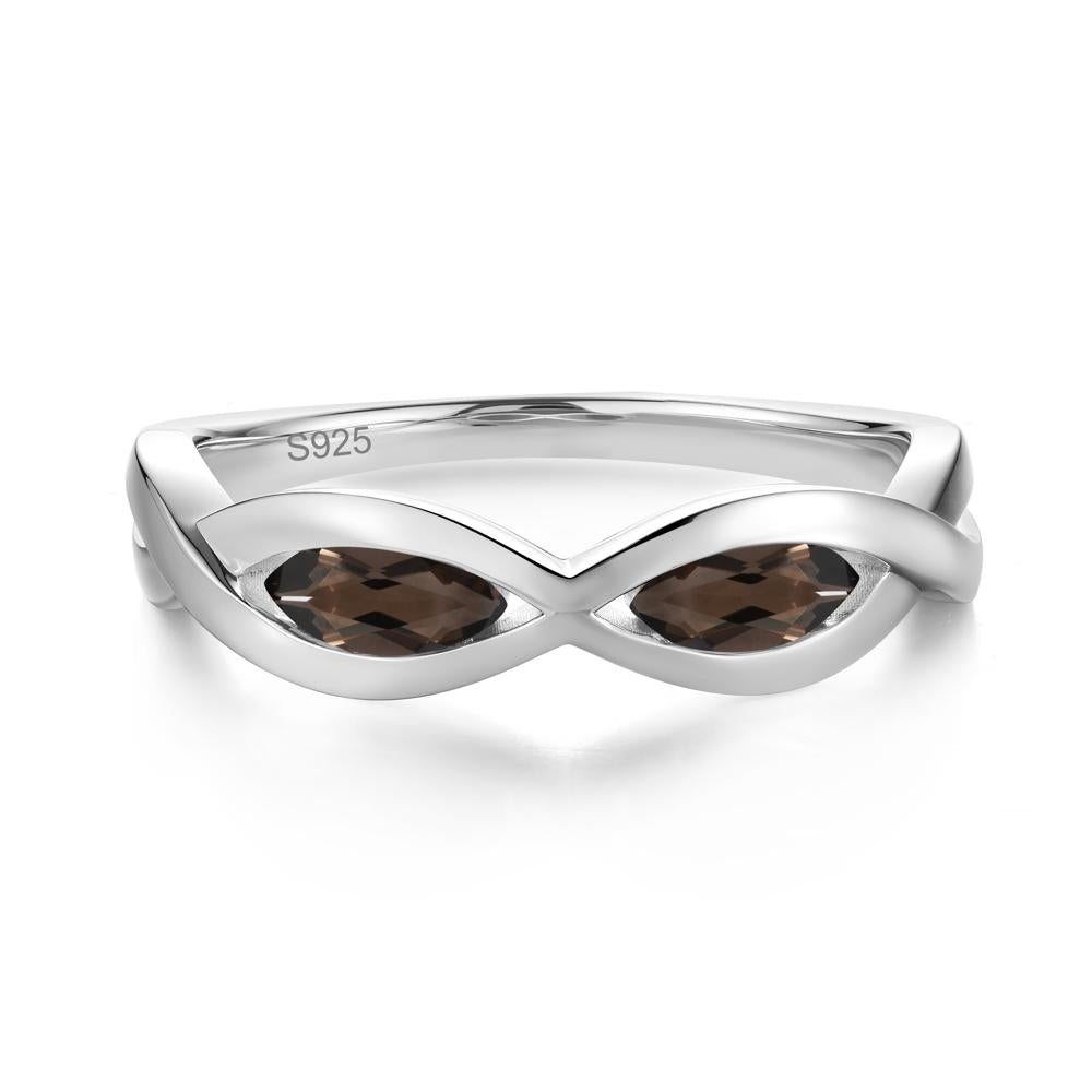 Marquise Cut Infinity Twist Amethyst Ring - LUO Jewelry #gemstone_Smoky Quartz
