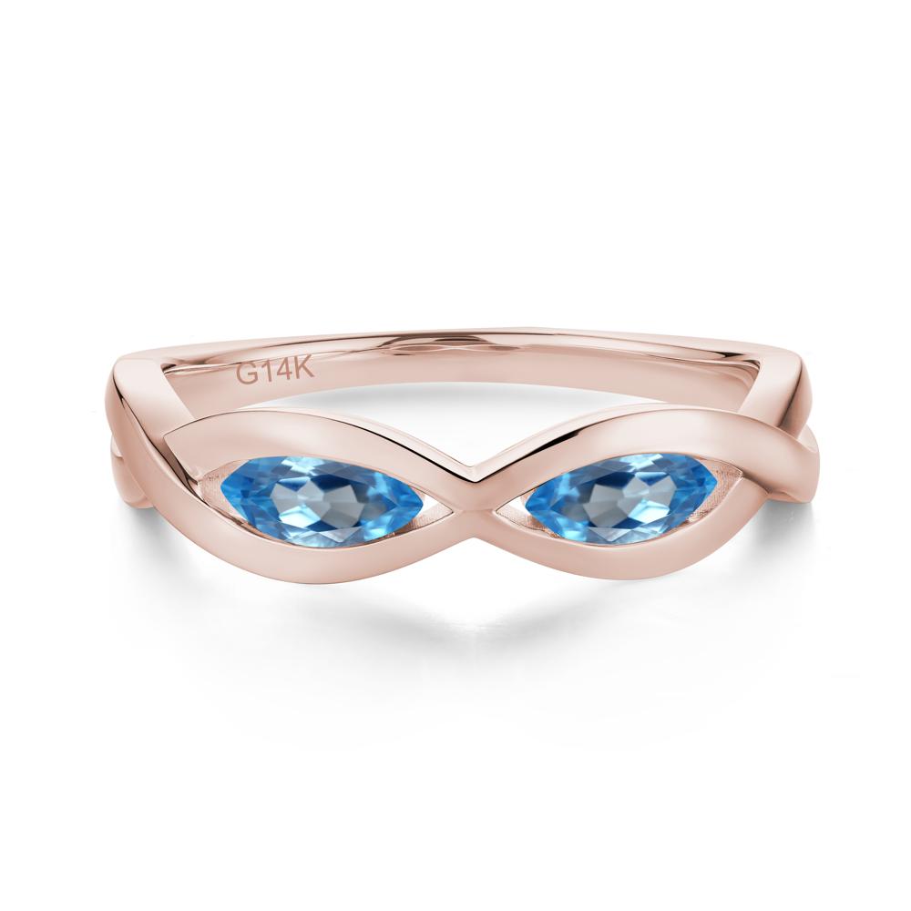 Marquise Cut Infinity Twist Amethyst Ring - LUO Jewelry #gemstone_Swiss Blue Topaz