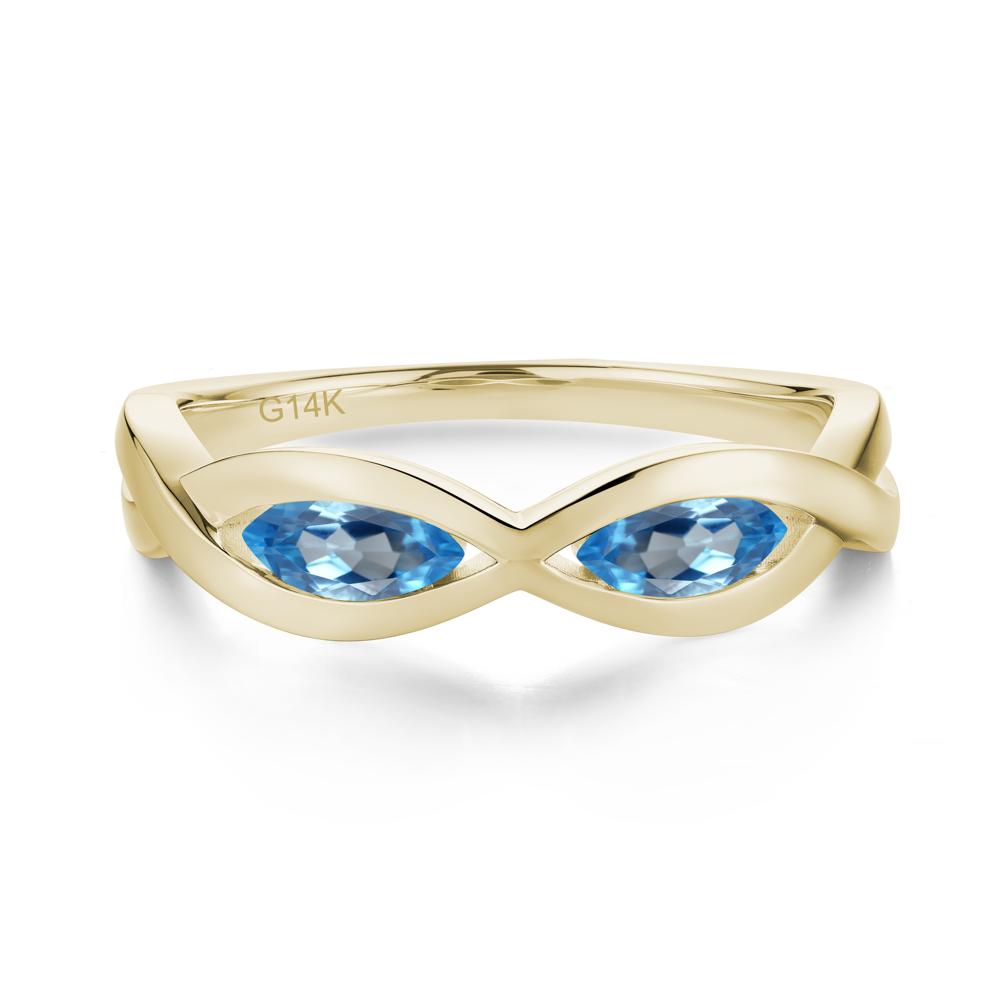 Marquise Cut Infinity Twist Amethyst Ring - LUO Jewelry #gemstone_Swiss Blue Topaz