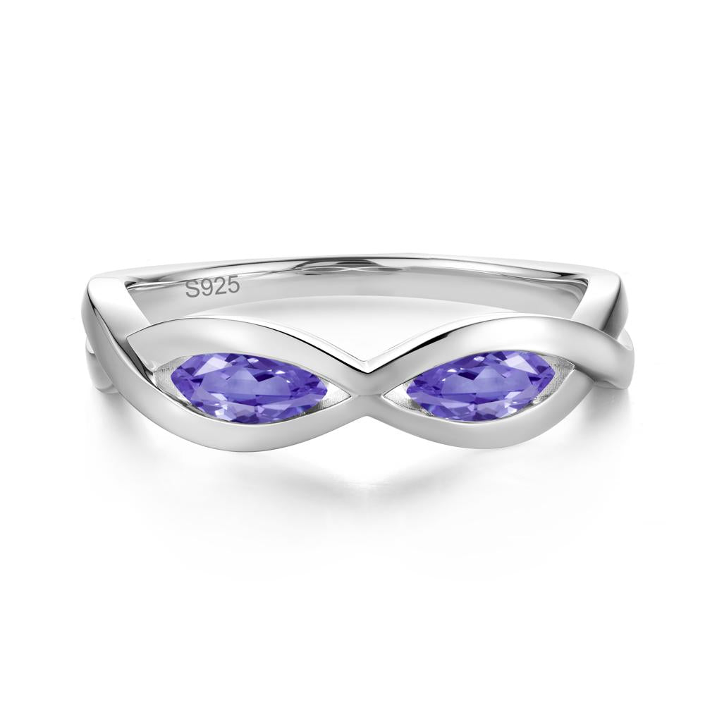 Marquise Cut Infinity Twist Amethyst Ring - LUO Jewelry #gemstone_Tanzanite
