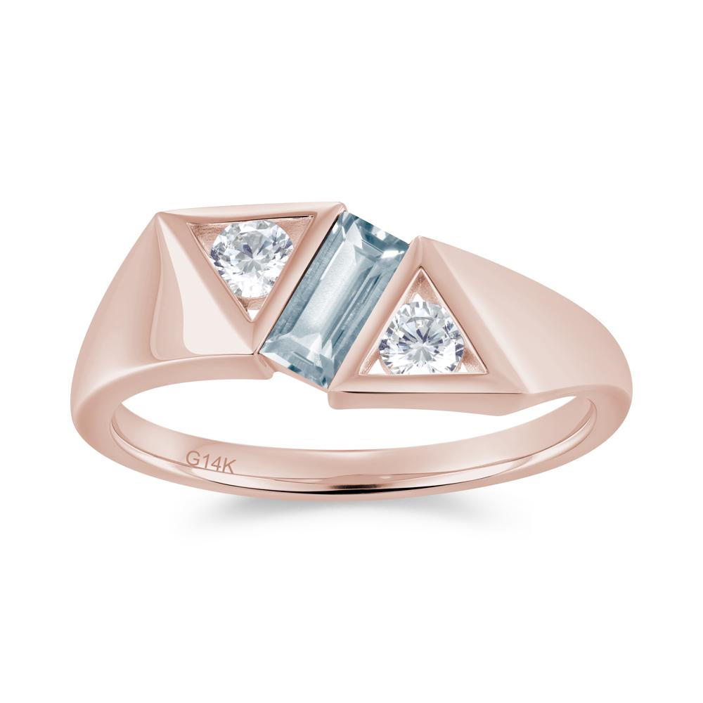 Modern Statement Baguette White Topaz Ring - LUO Jewelry #gemstone_Aquamarine
