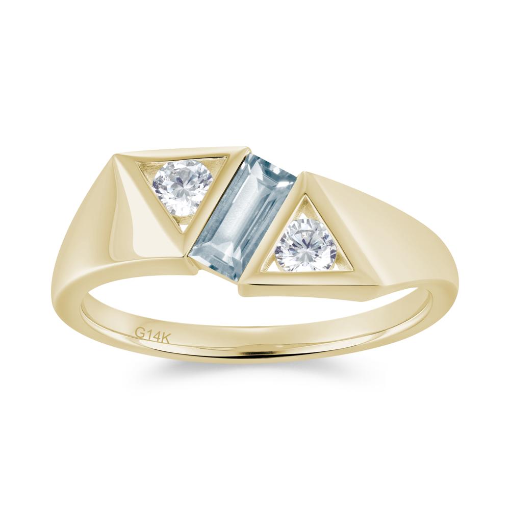 Modern Statement Baguette White Topaz Ring - LUO Jewelry #gemstone_Aquamarine