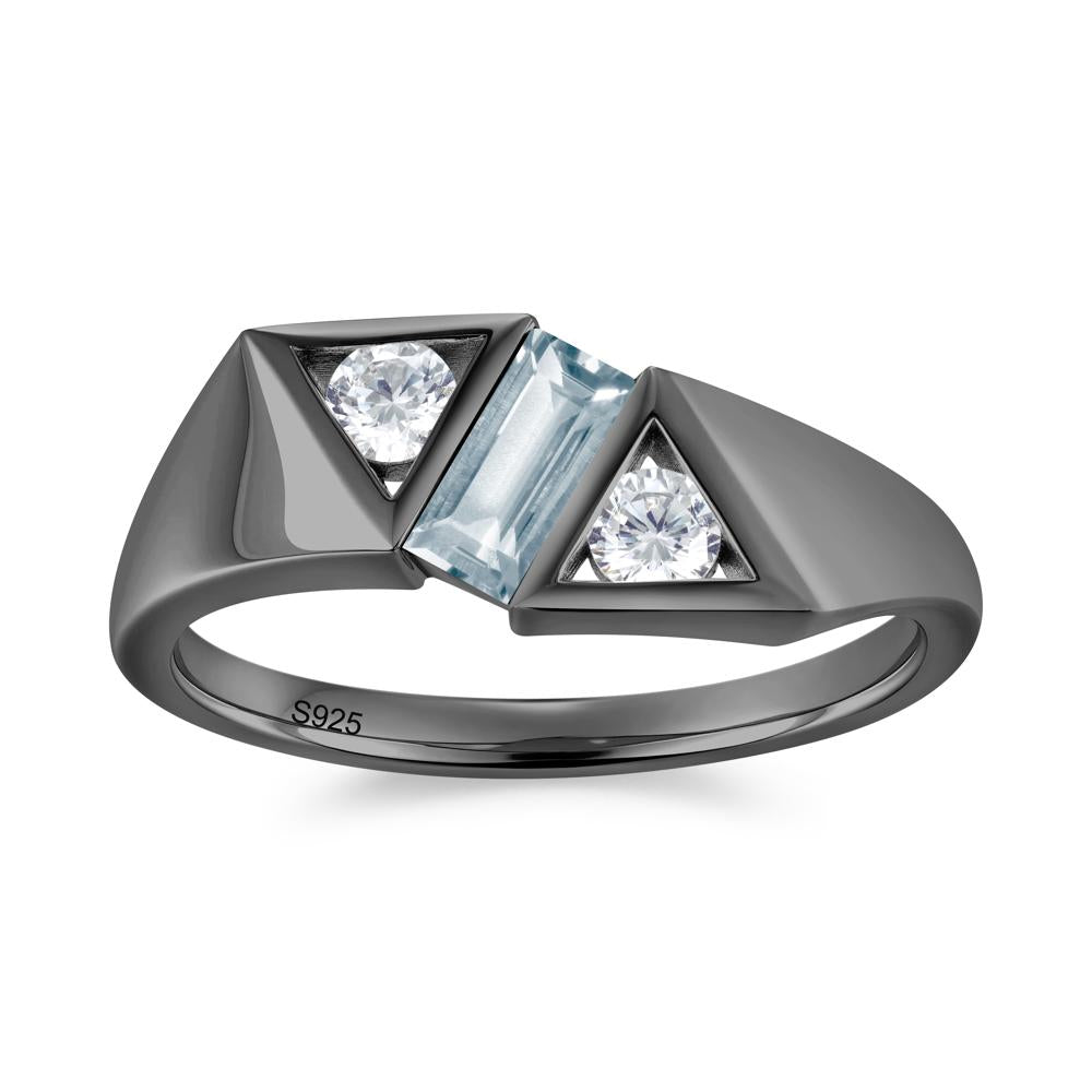 Modern Statement Baguette White Topaz Ring - LUO Jewelry #gemstone_Aquamarine