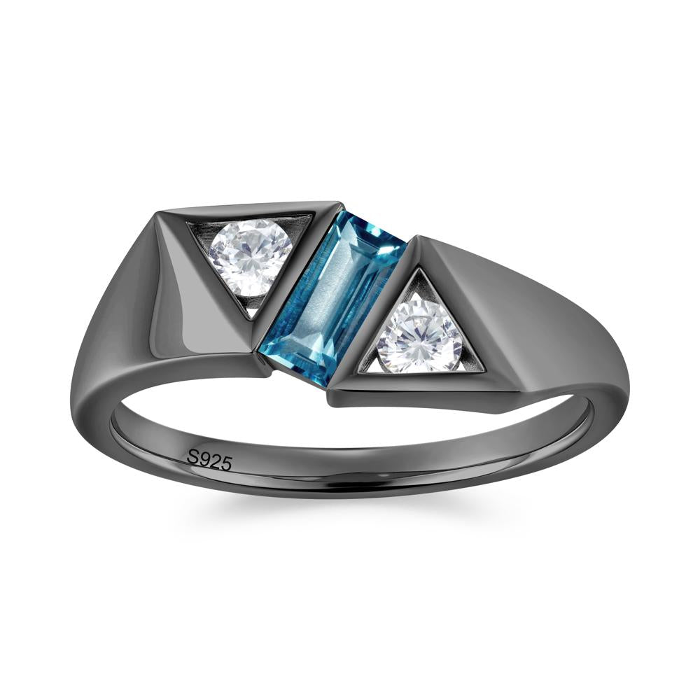 Modern Statement Baguette White Topaz Ring - LUO Jewelry #gemstone_London Blue Topaz