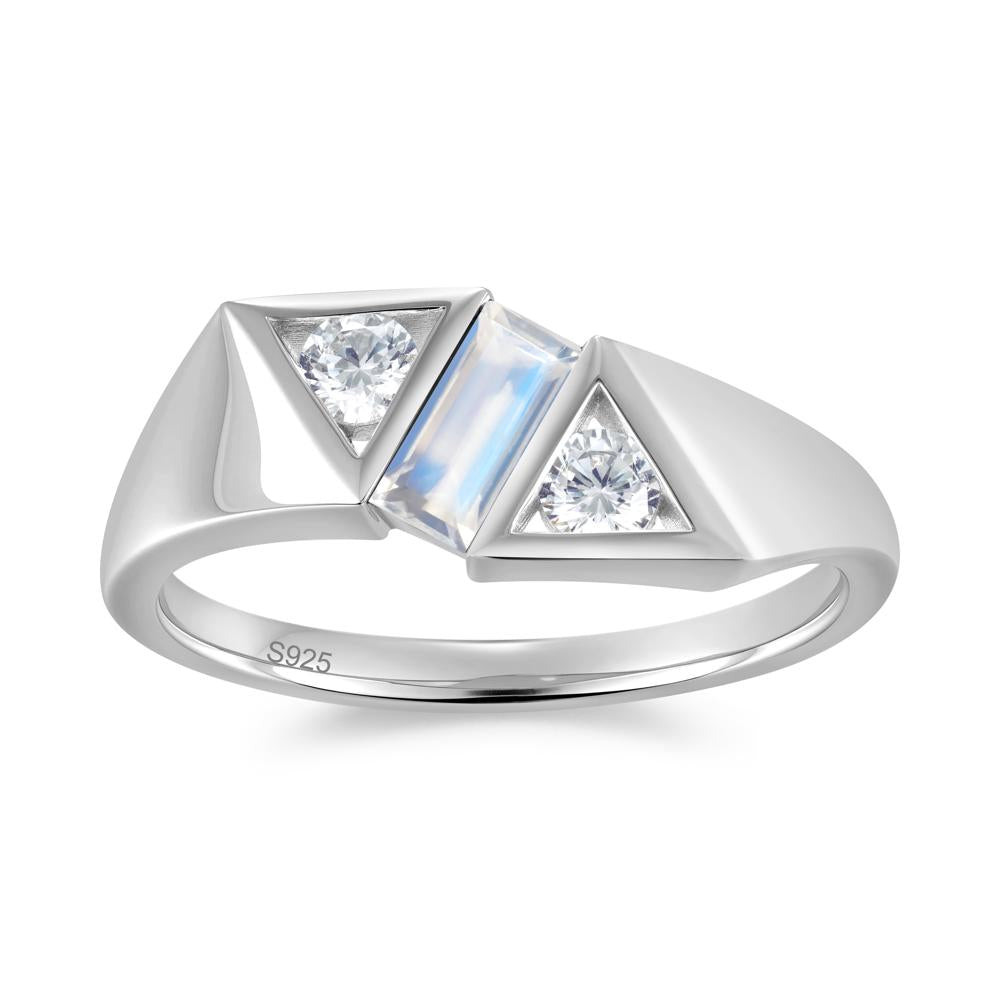Modern Statement Baguette White Topaz Ring - LUO Jewelry #gemstone_Moonstone