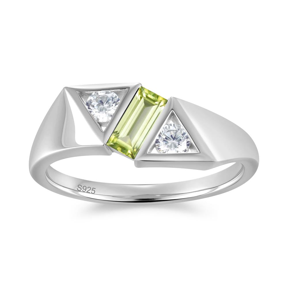 Modern Statement Baguette White Topaz Ring - LUO Jewelry #gemstone_Peridot