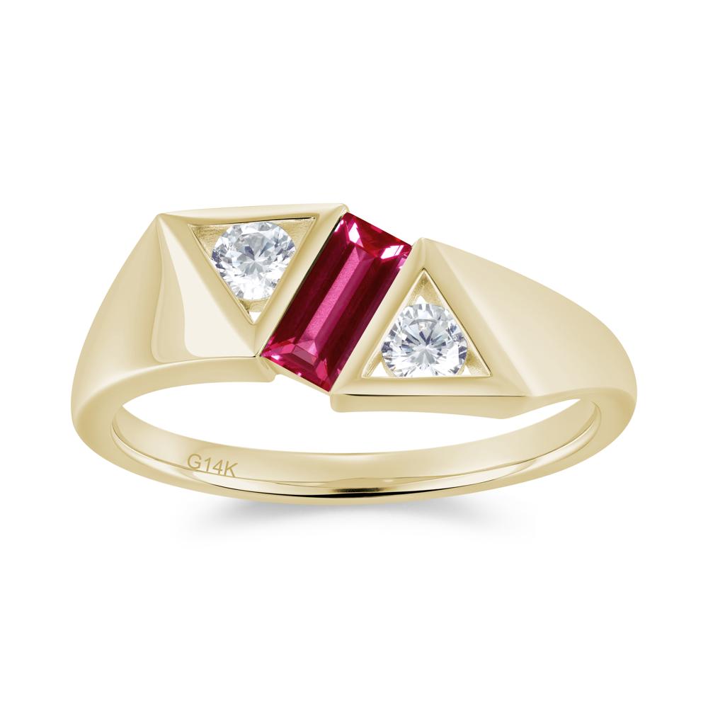Modern Statement Baguette White Topaz Ring - LUO Jewelry #gemstone_Ruby