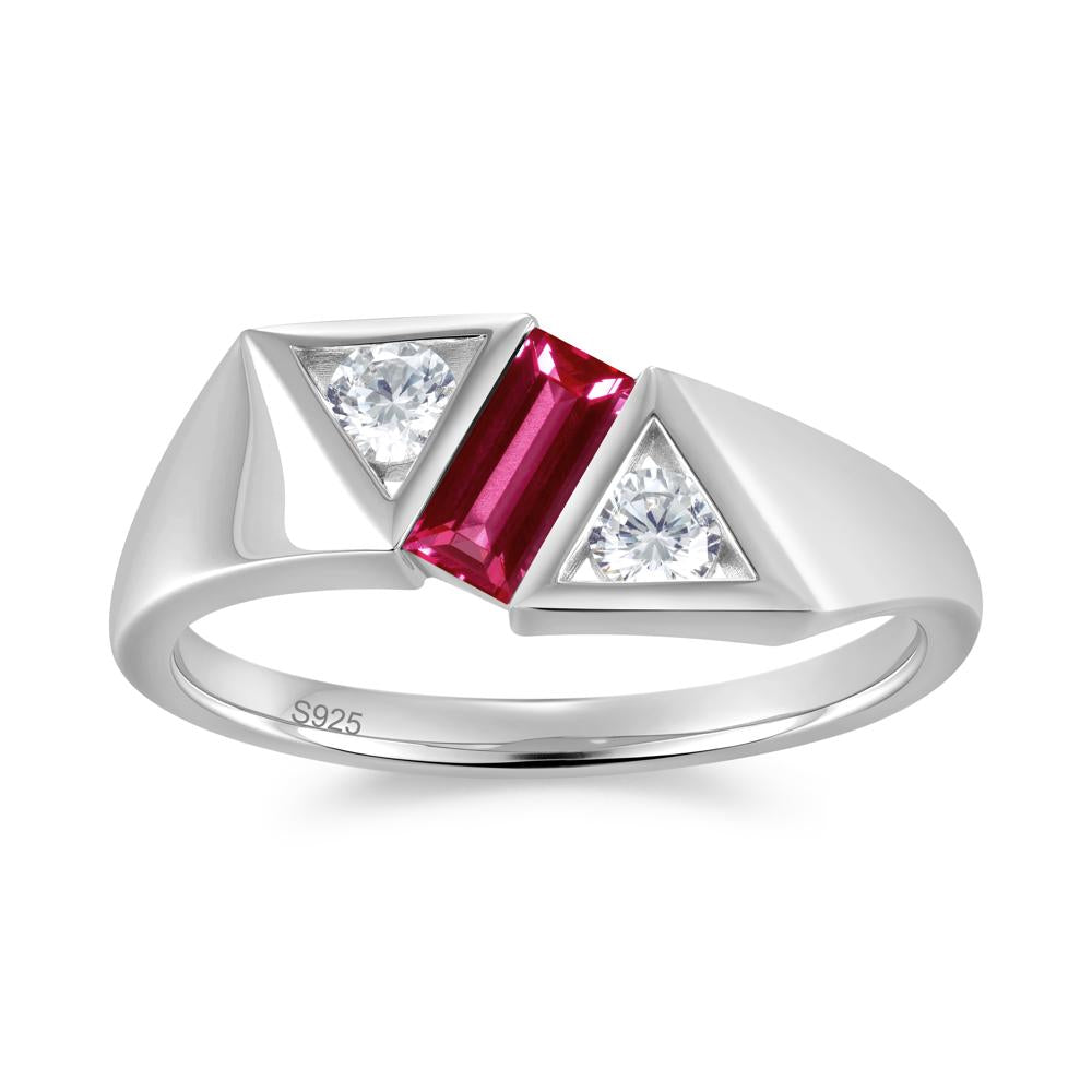 Modern Statement Baguette White Topaz Ring - LUO Jewelry #gemstone_Ruby