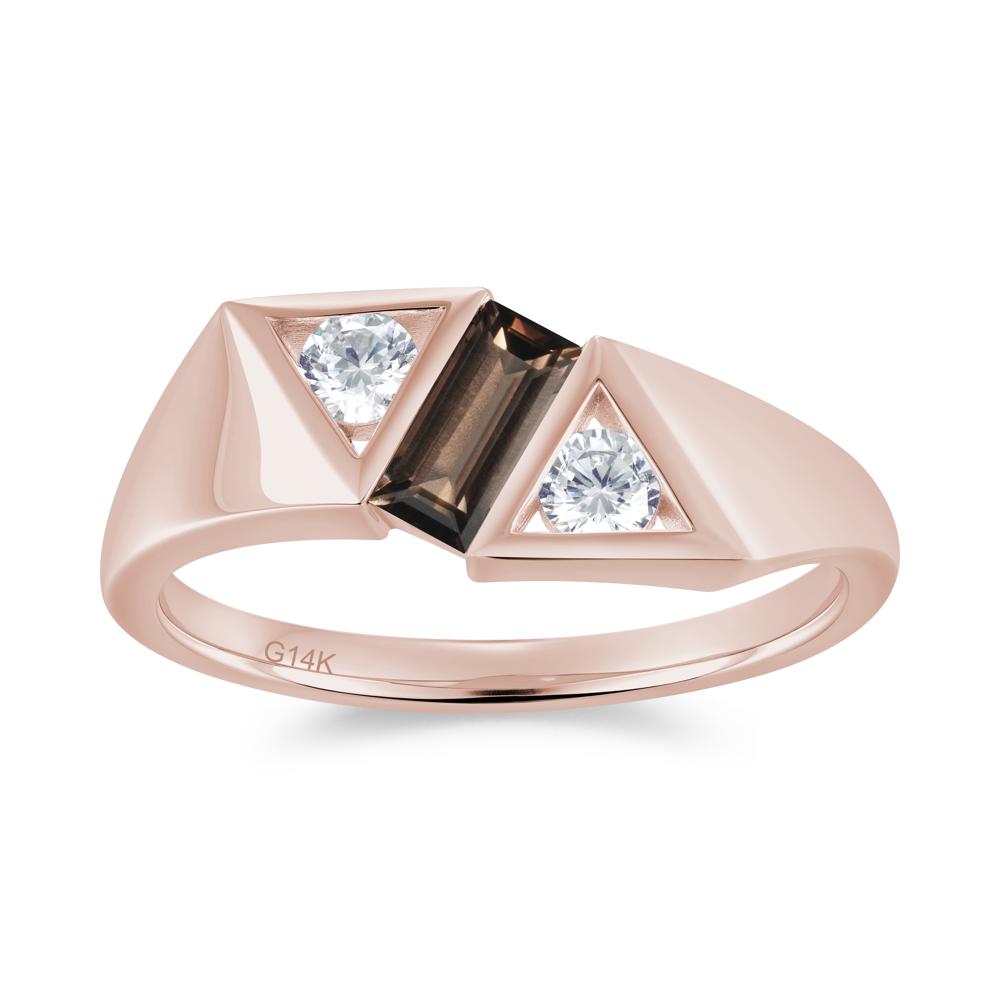 Modern Statement Baguette White Topaz Ring - LUO Jewelry #gemstone_Smoky Quartz