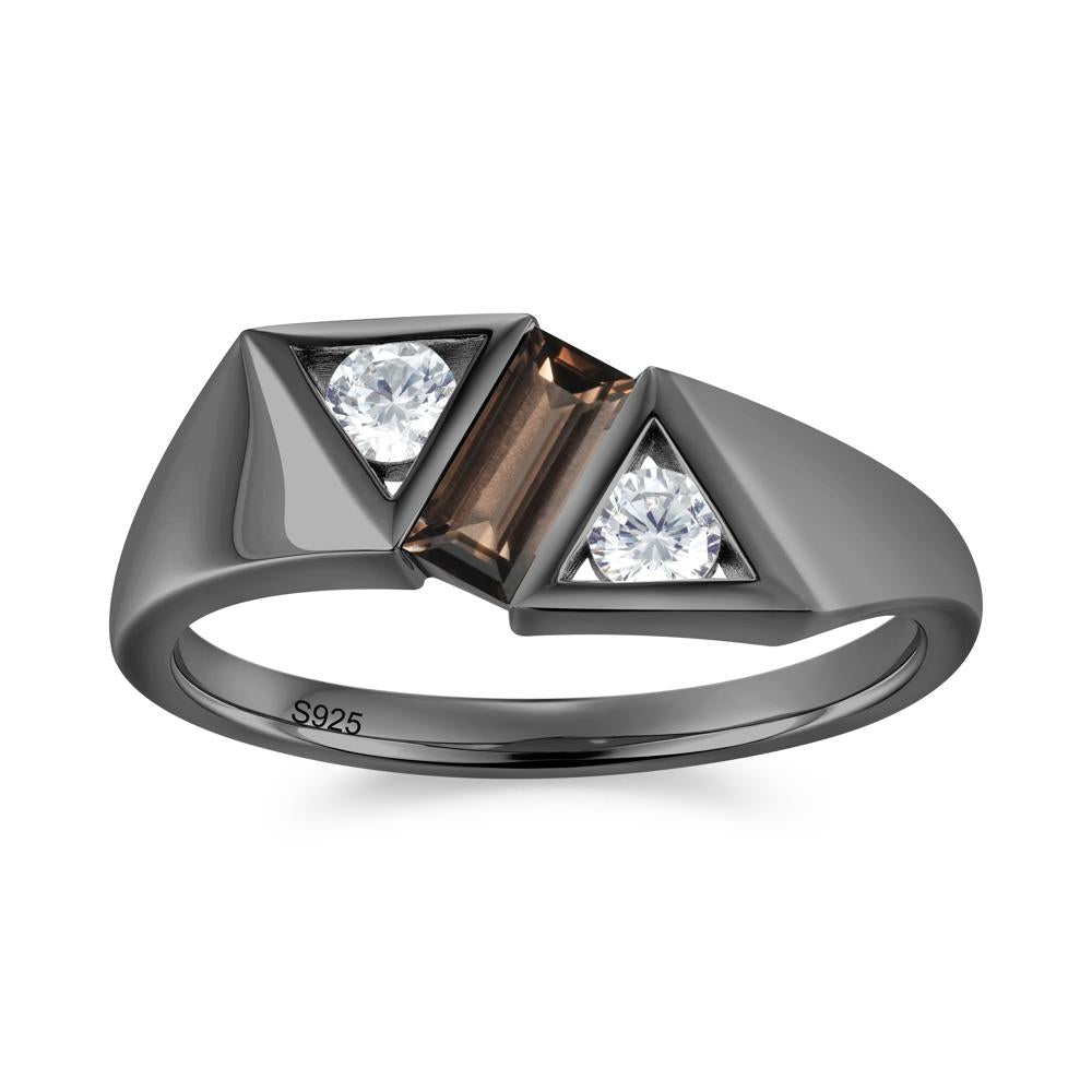Modern Statement Baguette White Topaz Ring - LUO Jewelry #gemstone_Smoky Quartz