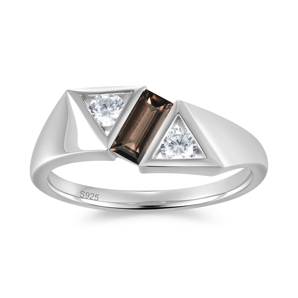 Modern Statement Baguette White Topaz Ring - LUO Jewelry #gemstone_Smoky Quartz