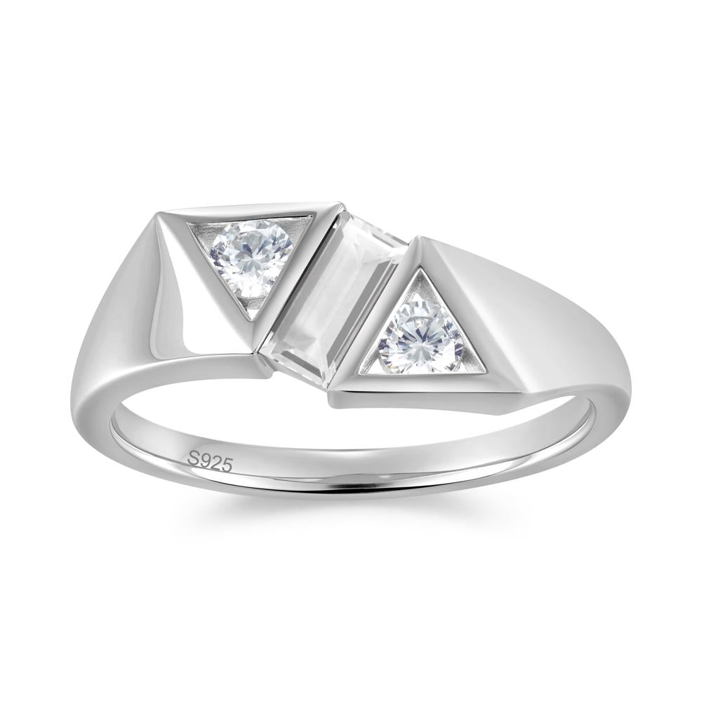Modern Statement Baguette White Topaz Ring - LUO Jewelry #gemstone_White Topaz
