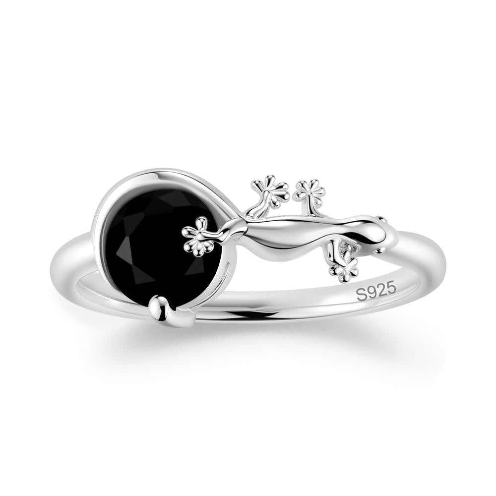 Lizard Inspired Emerald Healing Ring - LUO Jewelry #gemstone_Black Spinel