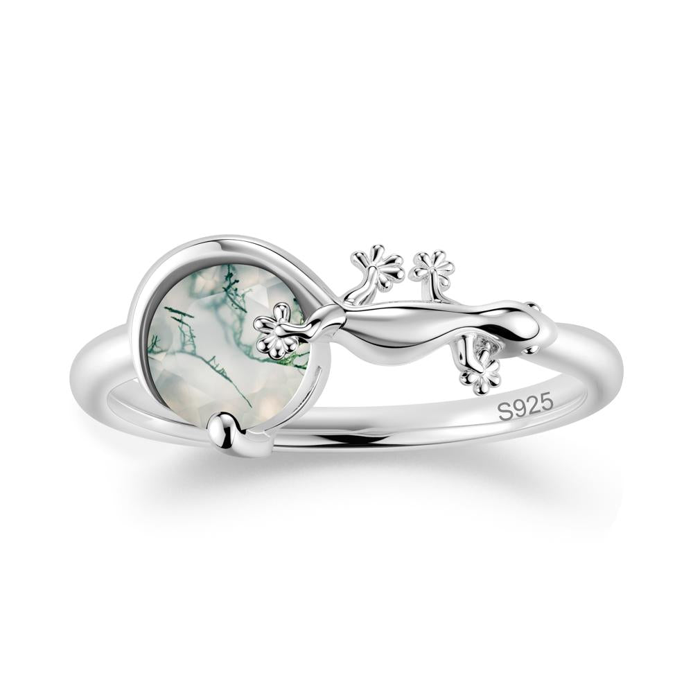 Lizard Inspired Emerald Healing Ring - LUO Jewelry #gemstone_Moss Agate