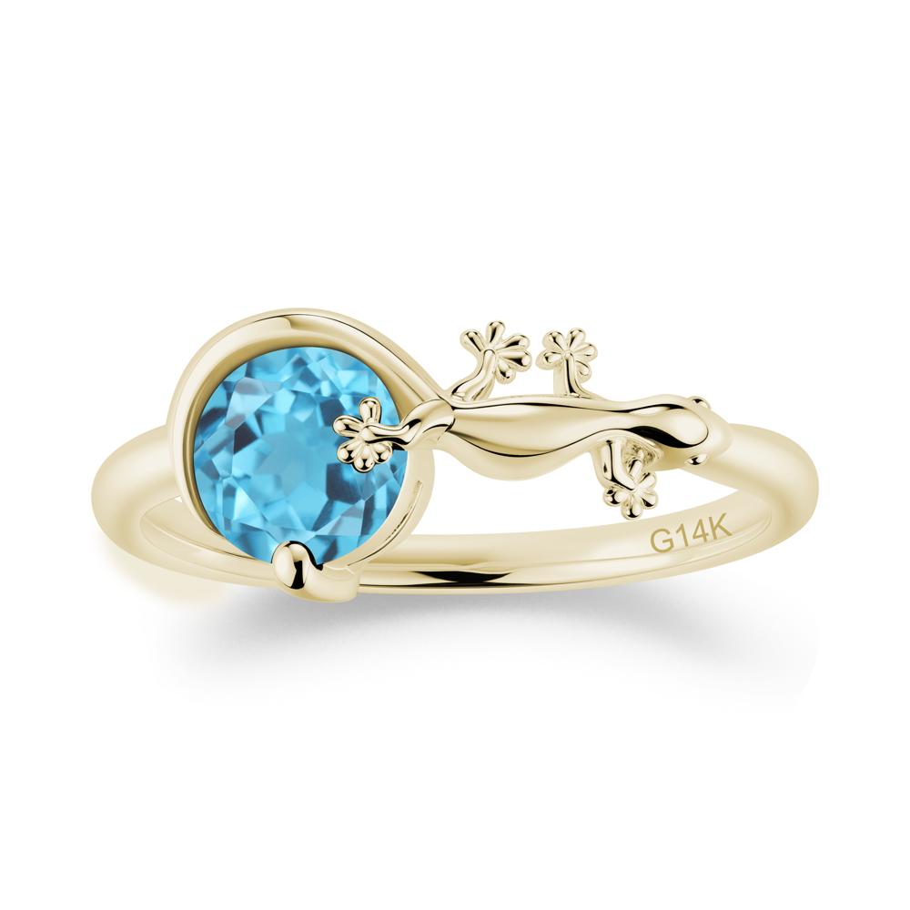 Lizard Inspired Emerald Healing Ring - LUO Jewelry #gemstone_Swiss Blue Topaz