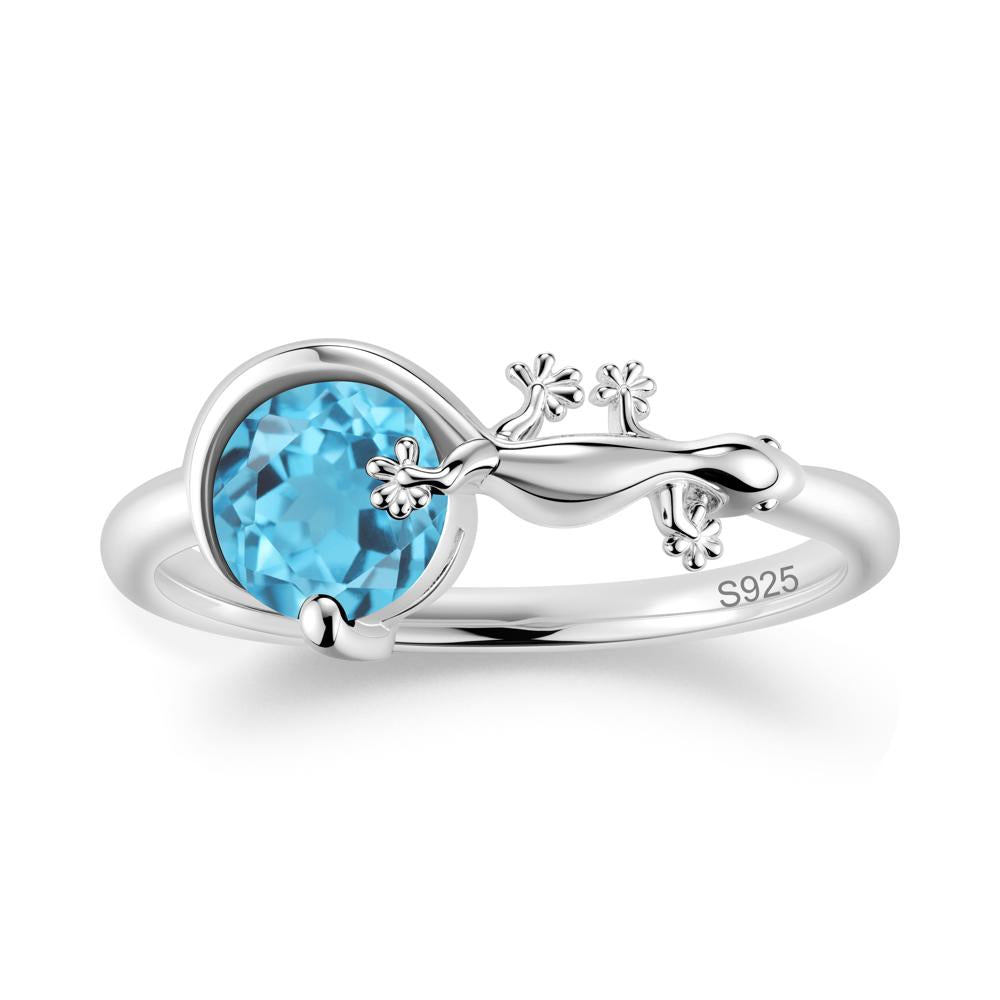 Lizard Inspired Emerald Healing Ring - LUO Jewelry #gemstone_Swiss Blue Topaz