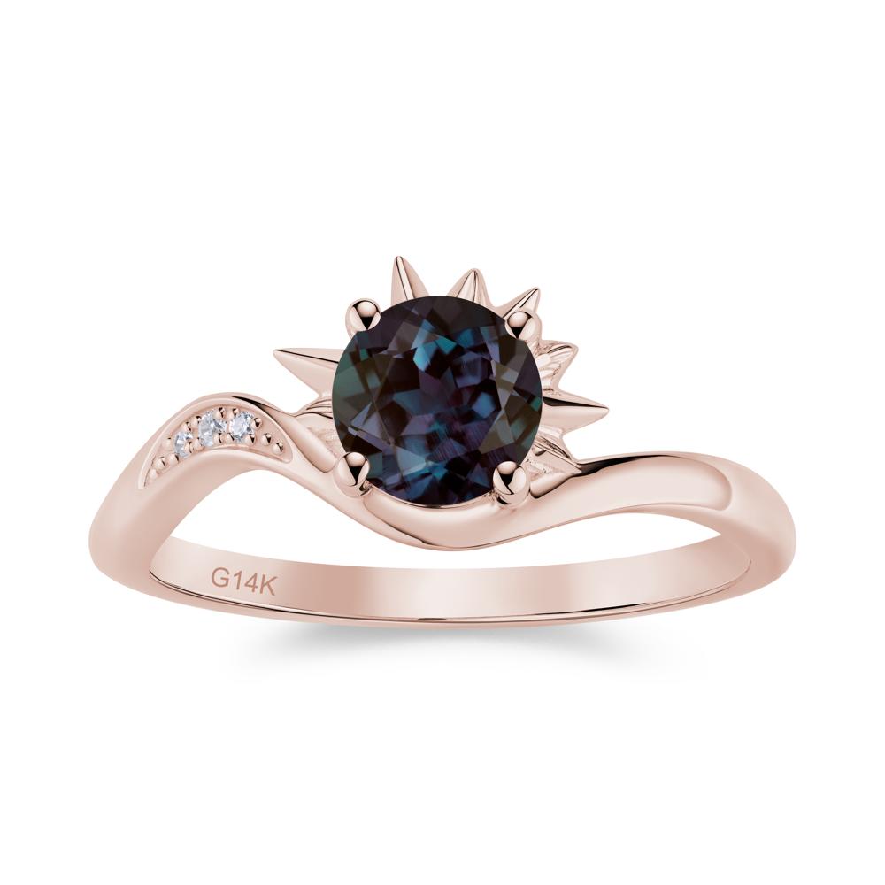 Alexandrite Lucky Sun Moon Promise Ring - LUO Jewelry #gemstone_Alexandrite