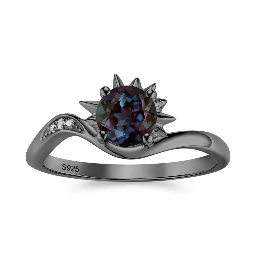 Alexandrite Lucky Sun Moon Promise Ring - LUO Jewelry #gemstone_Alexandrite