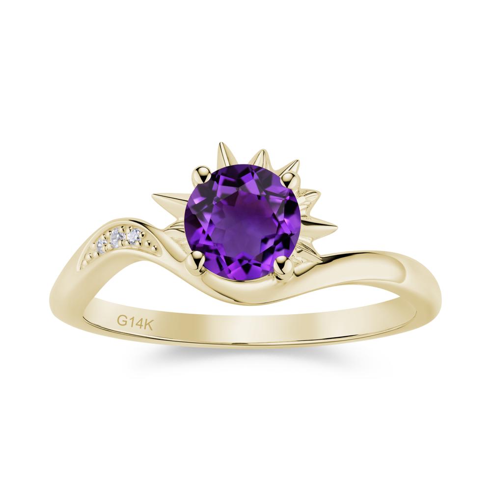 Alexandrite Lucky Sun Moon Promise Ring - LUO Jewelry #gemstone_Amethyst