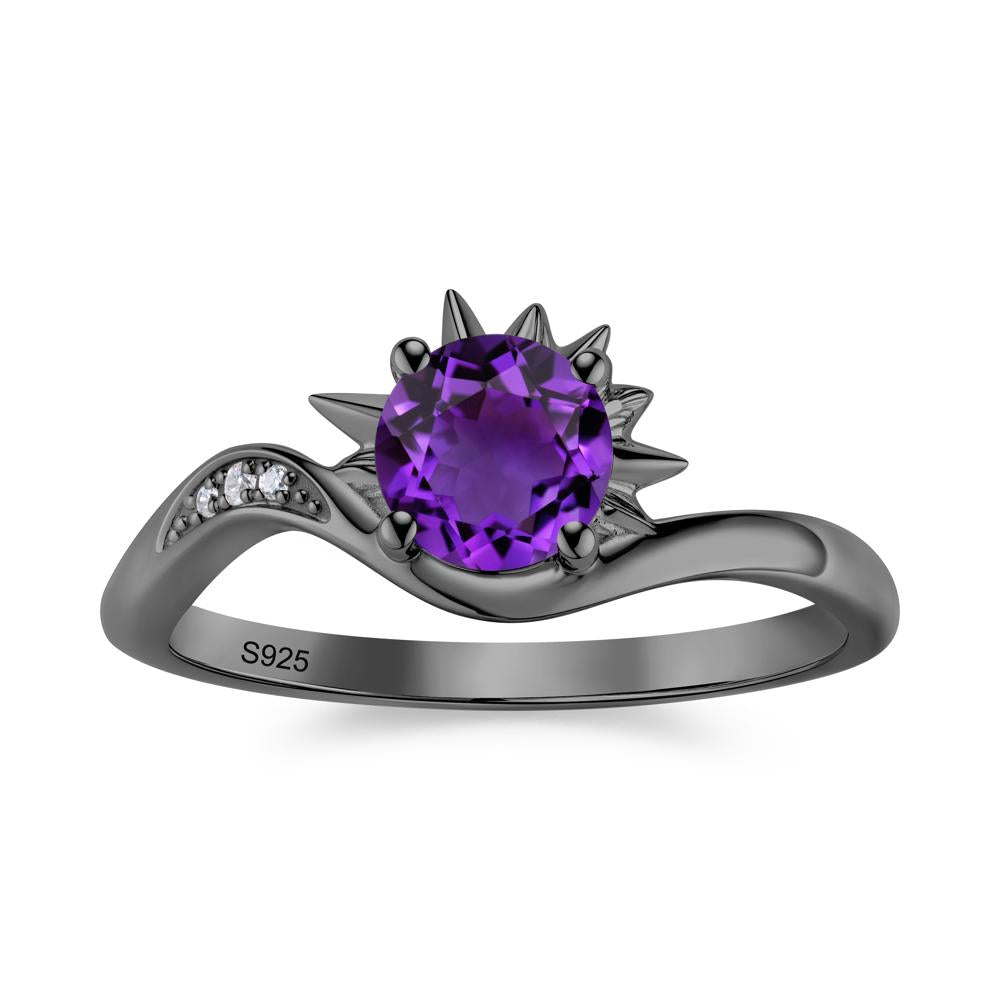 Alexandrite Lucky Sun Moon Promise Ring - LUO Jewelry #gemstone_Amethyst