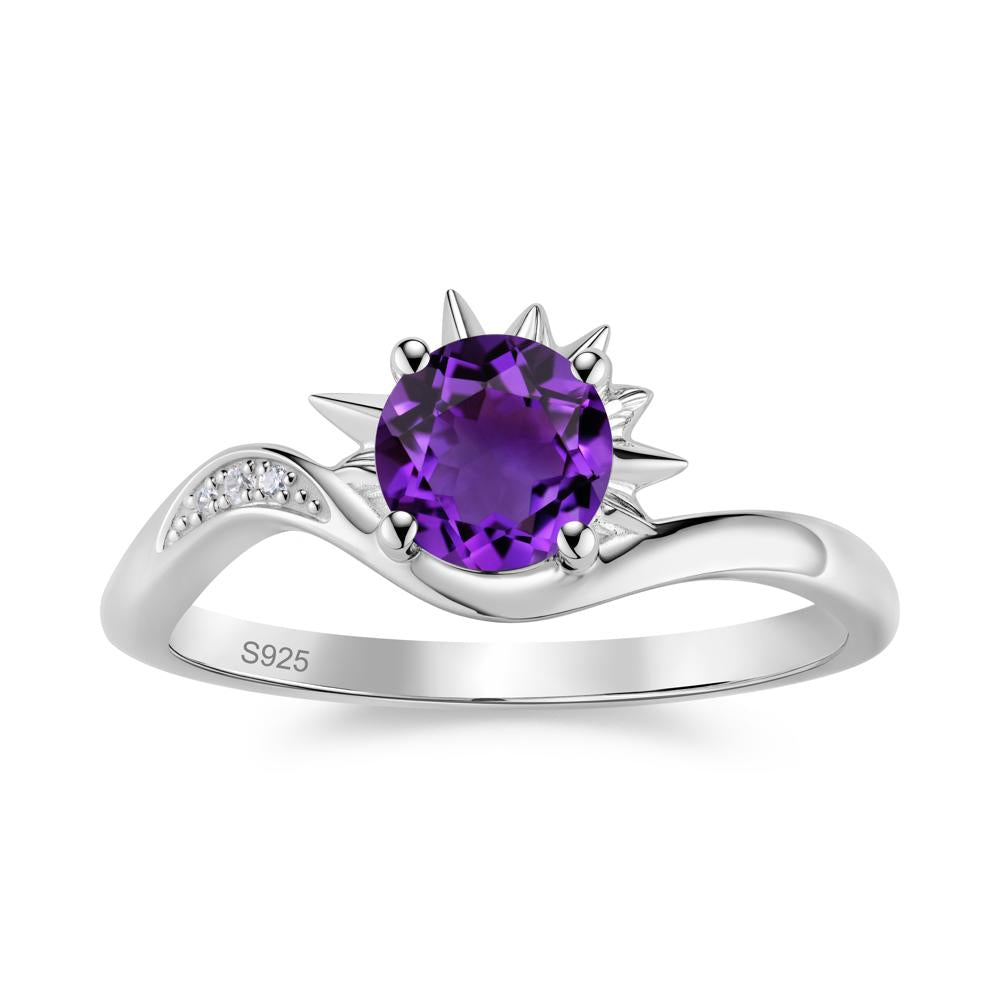 Alexandrite Lucky Sun Moon Promise Ring - LUO Jewelry #gemstone_Amethyst